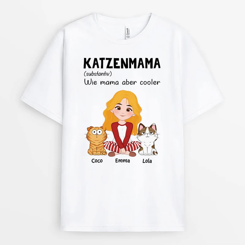 Definition Katzenpapa - Personalisiertes Geschenk | T-Shirt für Katzenliebhaber