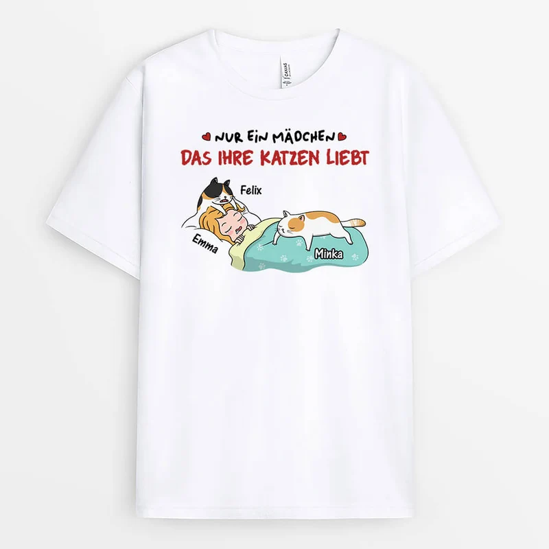 Nur Ein Mädchen Das Ihre Katzen Liebt Oder Nur Ein Junge Der Seine Katzen Liebt - Personalisiertes Geschenk | Lustiges T-Shirt für Katzenliebhaber