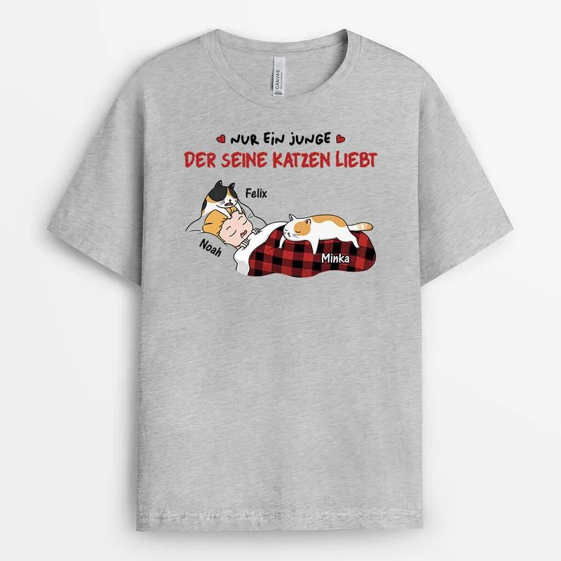 Nur Ein Mädchen Das Ihre Katzen Liebt Oder Nur Ein Junge Der Seine Katzen Liebt - Personalisiertes Geschenk | Lustiges T-Shirt für Katzenliebhaber