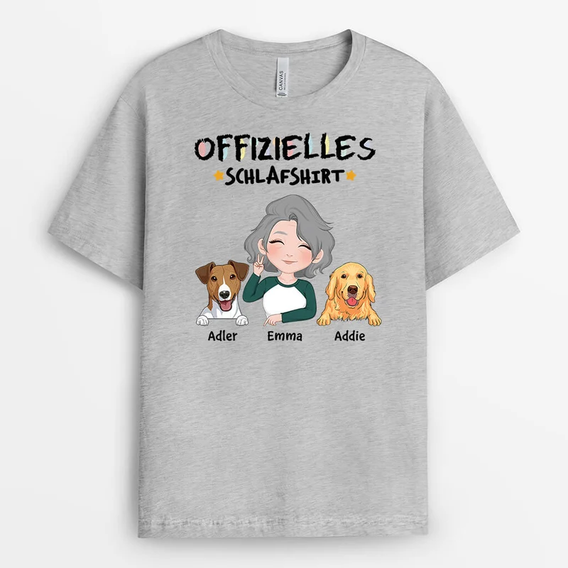 Offizielles Schlafshirt - Personalisiertes Geschenk | T-Shirt für Hundeliebhaber