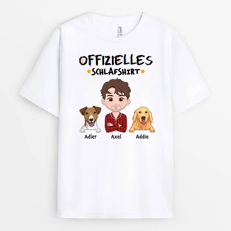 Offizielles Schlafshirt - Personalisiertes Geschenk | T-Shirt für Hundeliebhaber