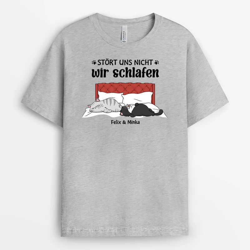 Stört Uns Nicht Wir Schlafen - Personalisiertes Geschenk | T-Shirt für Katzenliebhaber