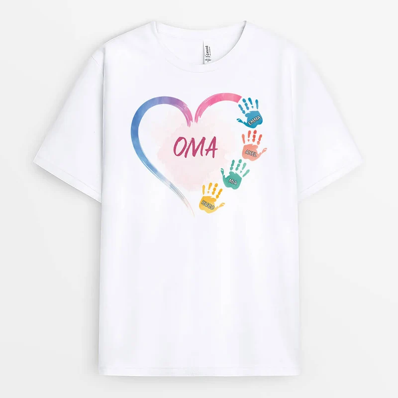 Das Herz Und Hände - Personalisiertes Geschenk | T-Shirt für Omas