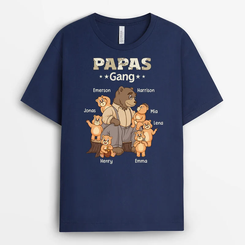 Papas/Opas Bande Bär - Personalisiertes Geschenk | T-Shirt für Männer