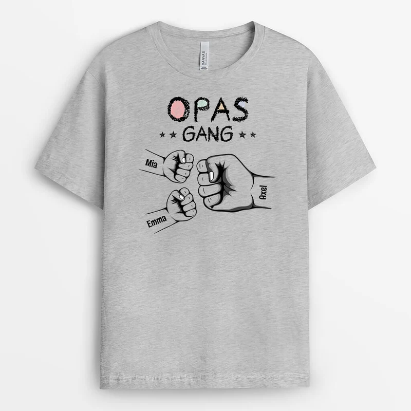 Opas/Papas Bande Mit Faust - Personalisiertes Geschenk | T-Shirt für Männer