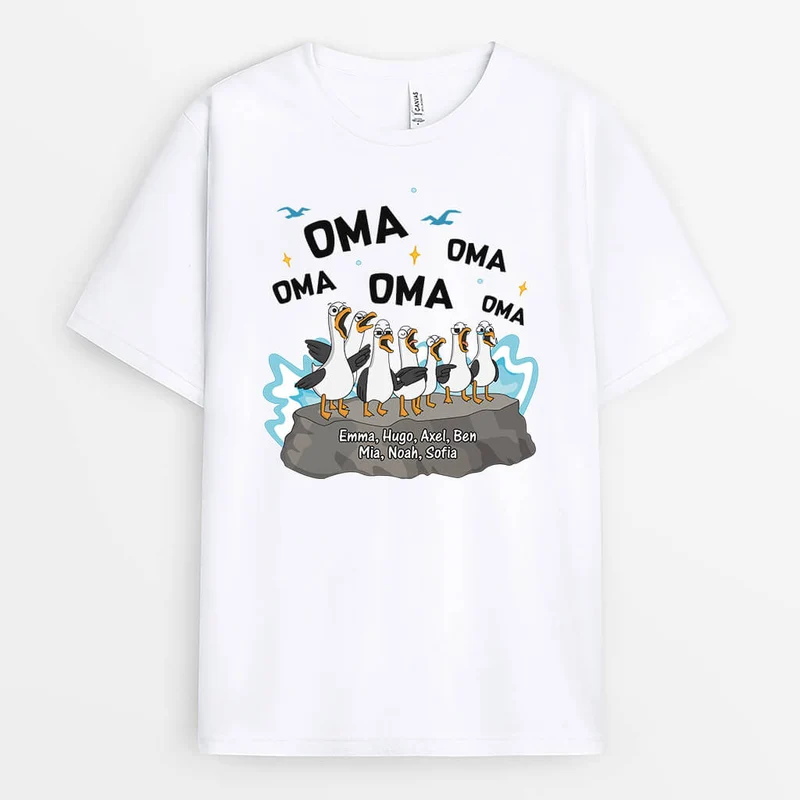 Mama/Oma Vögel - Personalisiertes Geschenk | T-Shirt für Damen