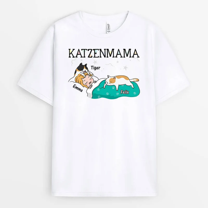 Katzenmama - Personalisiertes Geschenk | T-shirt für Katzenliebhaber