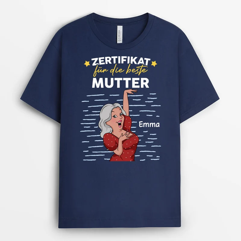 Zertifikat Für Die Beste Stiefmutter - Personalisiertes Geschenk | T-Shirt für Stiefmütter