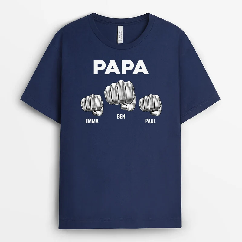 Opas Mit Faust - Personalisiertes Geschenk | Schwarzes T-Shirt für Opas