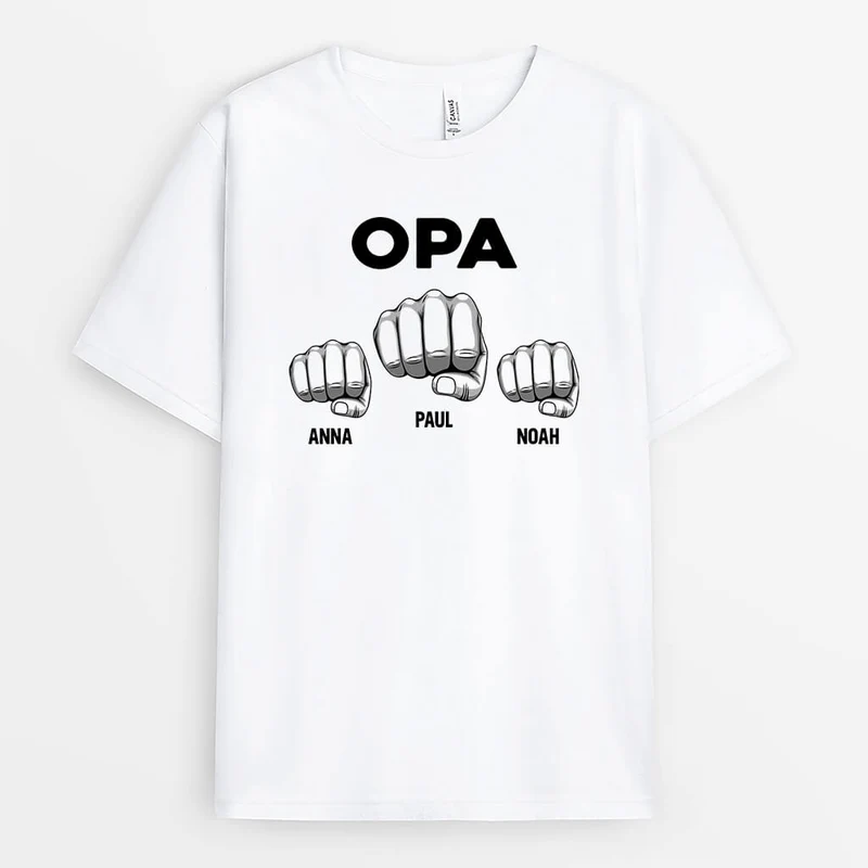 Opas Mit Faust - Personalisiertes Geschenk | T-Shirt für Opas