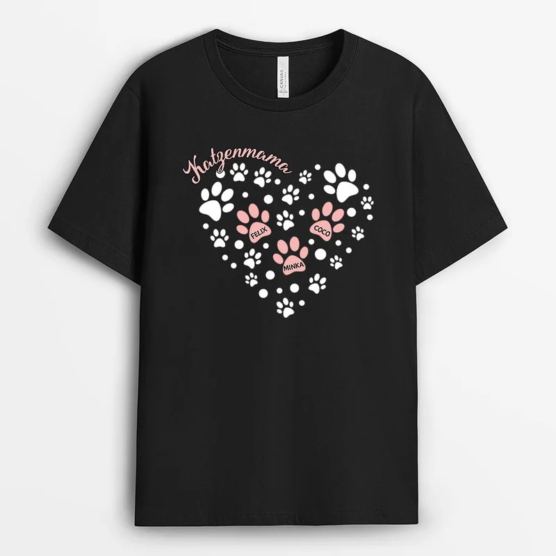 Katzenmama - Personalisiertes Geschenk | T-Shirt für Katzenliebhaber