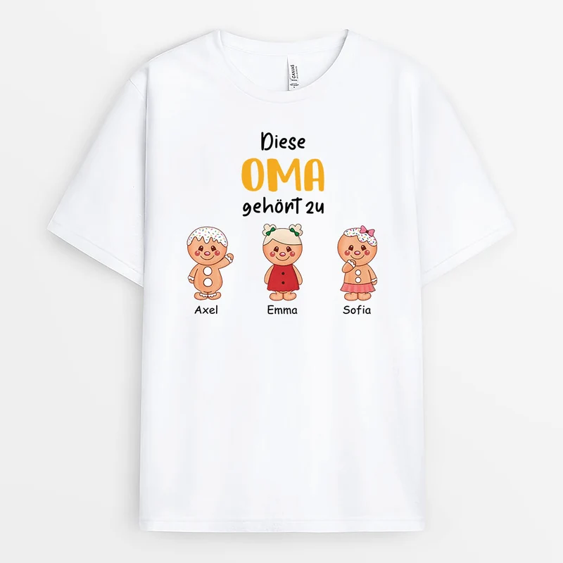 Dieser Opa Gehört Zu Lebkuchenmann - Personalisiertes Geschenk | T-Shirt für Opas zu Weihnachten