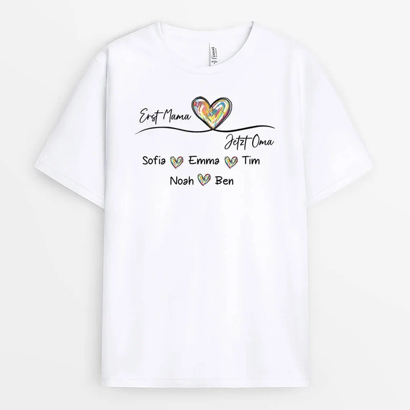 Früher Mama Jetzt Oma Kindernamen - Personalisiertes Geschenk | T-Shirt für Damen