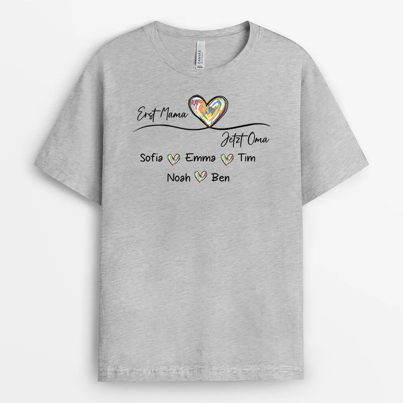 Früher Mama Jetzt Oma Kindernamen - Personalisiertes Geschenk | T-Shirt für Damen