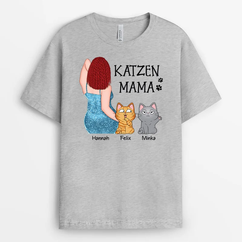Sexy Katzenmama - Personalisiertes Geschenk | T-Shirt für Damen
