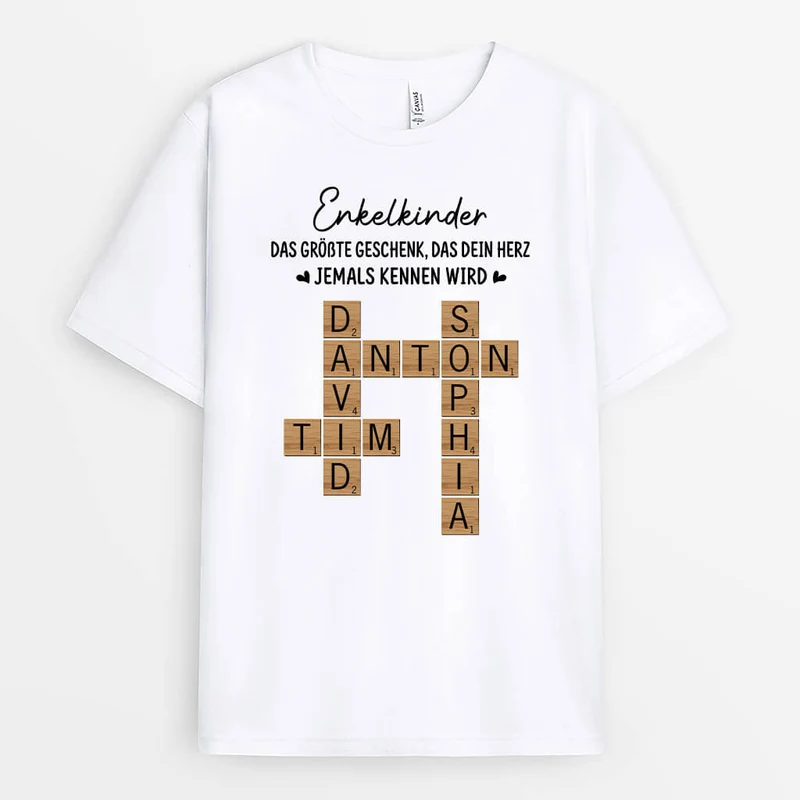 Enkelkinder Das Größte Geschenk Das Dein Herz Jemals Kennen Wird - Personalisiertes Geschenk | T-Shirt für Omas