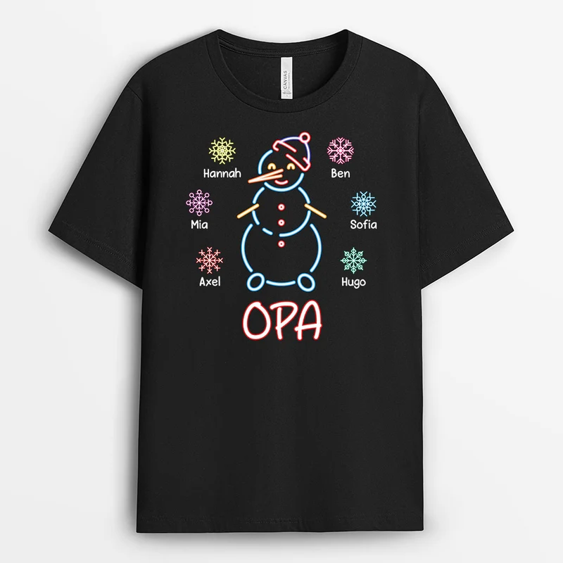 Omas/Mama Schneemann - Personalisiertes Geschenk | T-Shirt für Damen zu Weihnachten