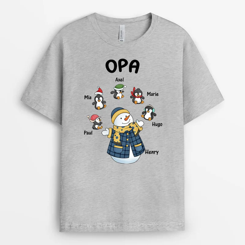 Omas/Mama Schneemann - Personalisiertes Geschenk | T-Shirt für Damen zu Weihnachten
