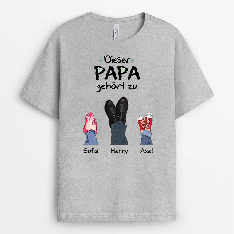 Dieser Opa/Papa Gehört Zu - Personalisiertes Geschenk | T-Shirt für Männer