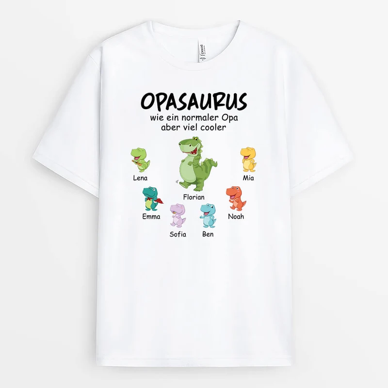 Papasaurus/Opasaurus - Personalisiertes Geschenk | T-Shirt für Männer