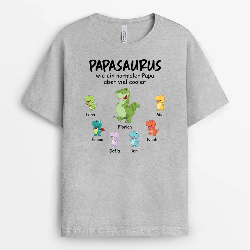 Papasaurus/Opasaurus - Personalisiertes Geschenk | T-Shirt für Männer