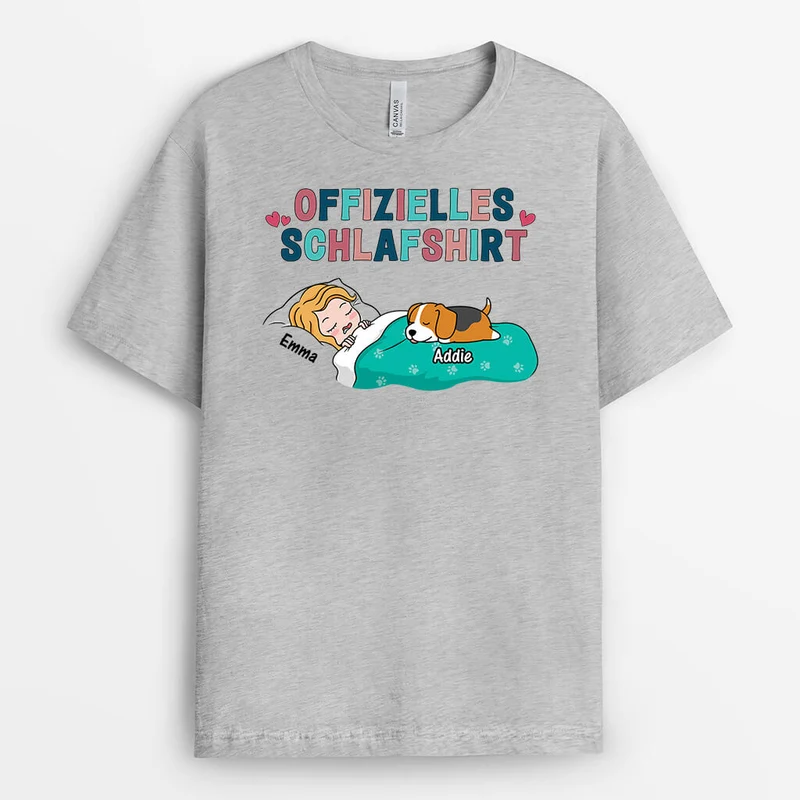 Offizielles Schlafshirt - Personalisiertes Geschenk | T-Shirt für Hundeliebhaber