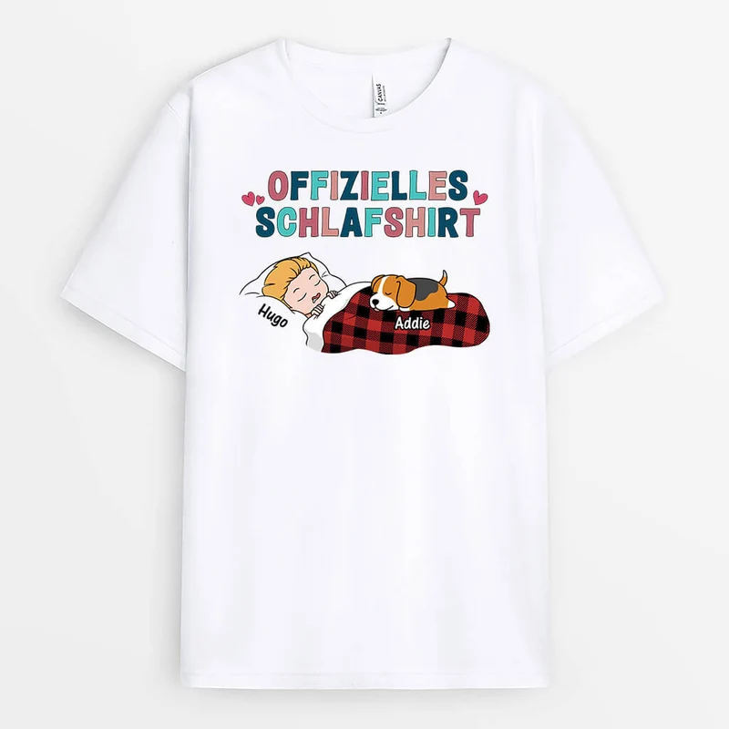 Offizielles Schlafshirt - Personalisiertes Geschenk | T-Shirt für Hundeliebhaber