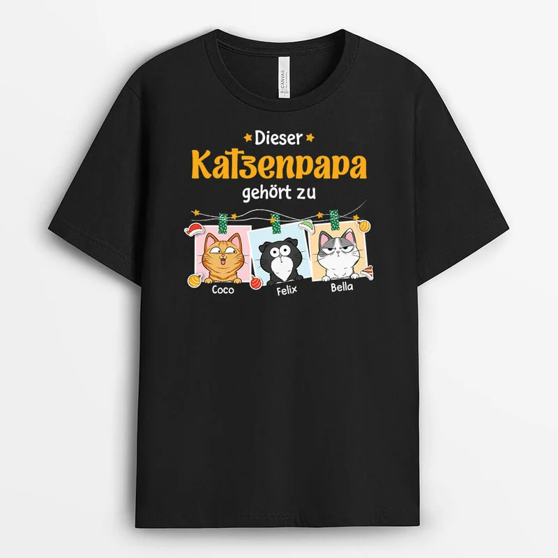 Diese Katzenmama Gehört Zu - Personalisiertes Geschenk | Lutiges T-shirt für Katzenliebhaber zu Weihnachten