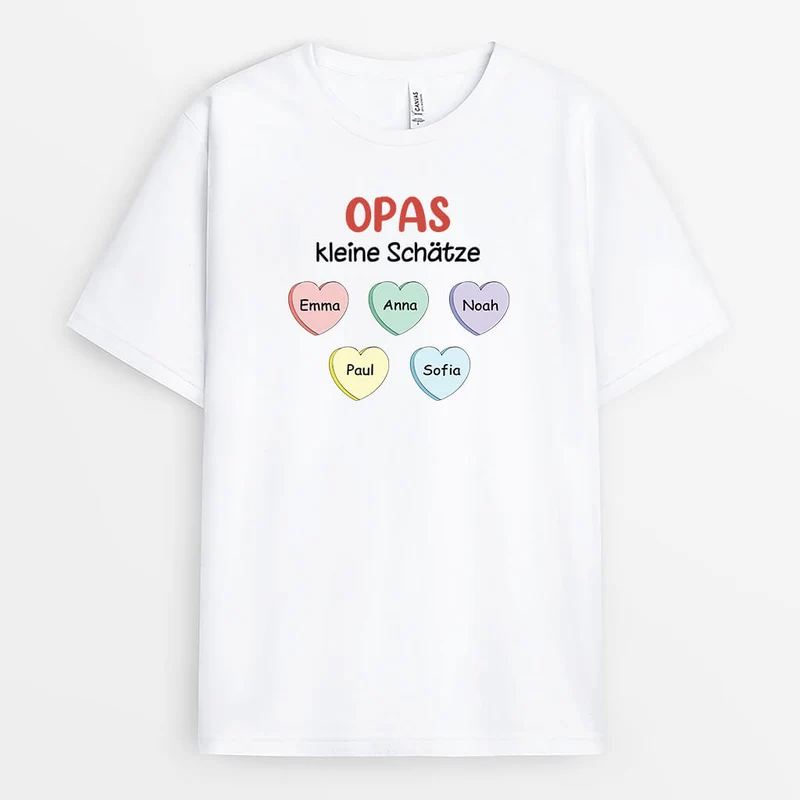 Opas/Papas kleine Schätze - Personalisiertes Geschenk | T-Shirt für Männer