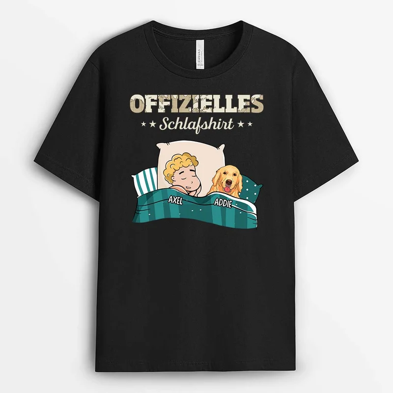 Offizielles Schlafshirt - Personalisiertes Geschenk | T-Shirt für Hundeliebhaber