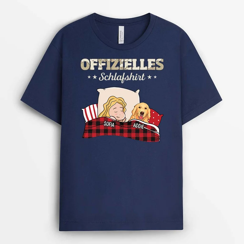 Offizielles Schlafshirt - Personalisiertes Geschenk | T-Shirt für Hundeliebhaber