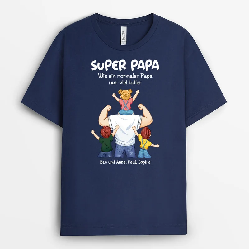 Super-Papa - Personalisiertes Geschenk | T-Shirt für Papas