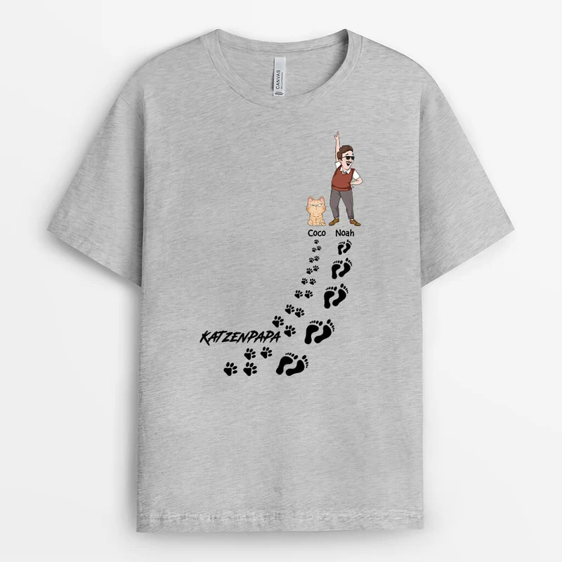 Katzenpapa/Katzenmama - Personalisiertes Geschenk | T-Shirt für Katzenbeliebhaber