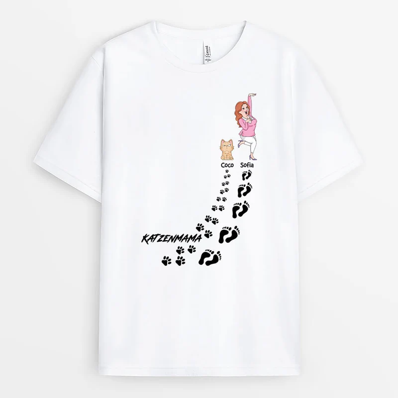 Katzenpapa/Katzenmama - Personalisiertes Geschenk | T-Shirt für Katzenbeliebhaber