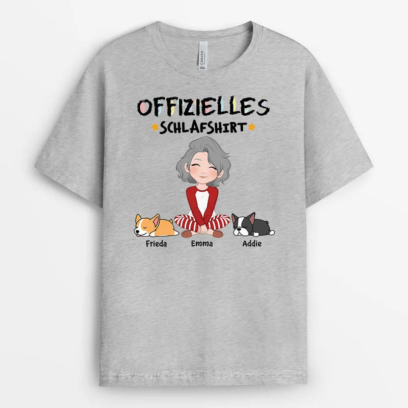 Offizielles Schlafshirt - Personalisiertes Geschenk | T-Shirt für Hundeliebhaber