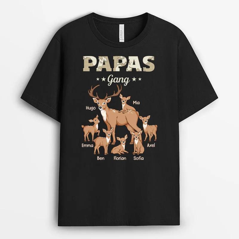 Opas/Papas Bande Hirsche - Personalisiertes Geschenk | T-shirt für Papas/Opas