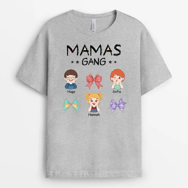Omas Bande Schleife Und Kinder-Aquarell-Stil Cartoon - Personalisiertes Geschenk | T-Shirt für Omas