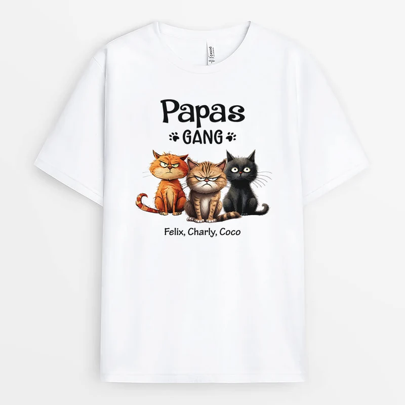 Papas Bande - Personalisiertes Geschenk | T-Shirt für Katzenliebhaber