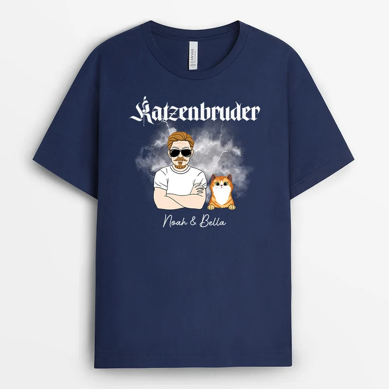 Katzenpapa - Personalisiertes Geschenk | T-shirt für Katzenliebhaber
