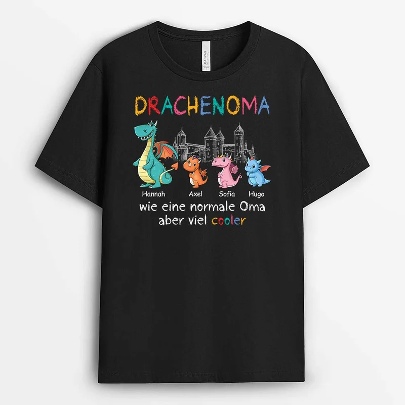 Drachenpapa/Drachenopa - Personalisiertes Geschenk | T-Shirt für Männer