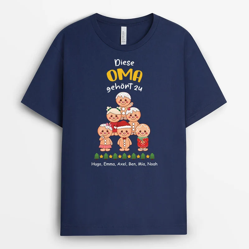 Dieser Opa Gehört Zu Lebkuchenmann - Personalisiertes Geschenk | T-Shirt für Opas zu Weihnachten