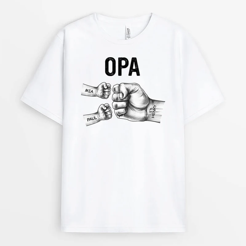 Papas Hände - Personalisiertes Geschenk | T-Shirt für Papas
