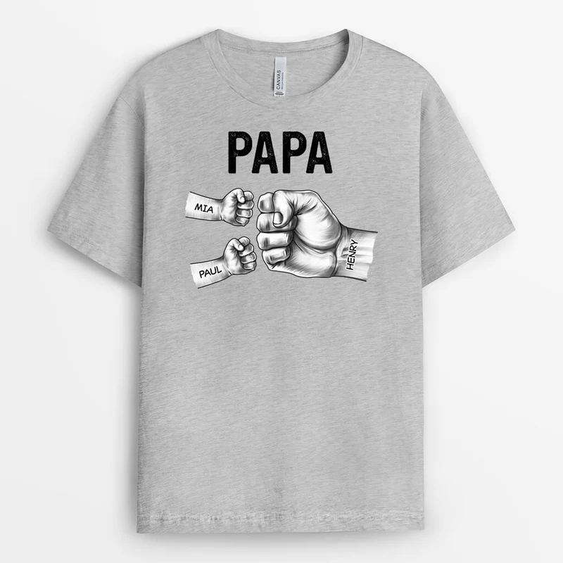 Papas Hände - Personalisiertes Geschenk | T-Shirt für Papas