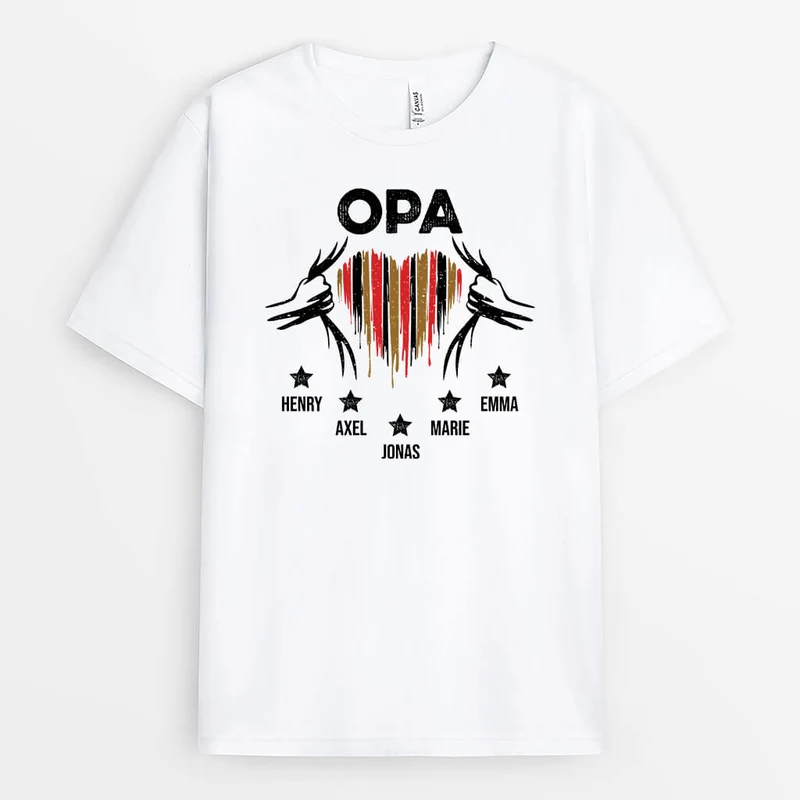 Das Herz Papa - Personalisiertes Geschenk | T-shirt für Papas