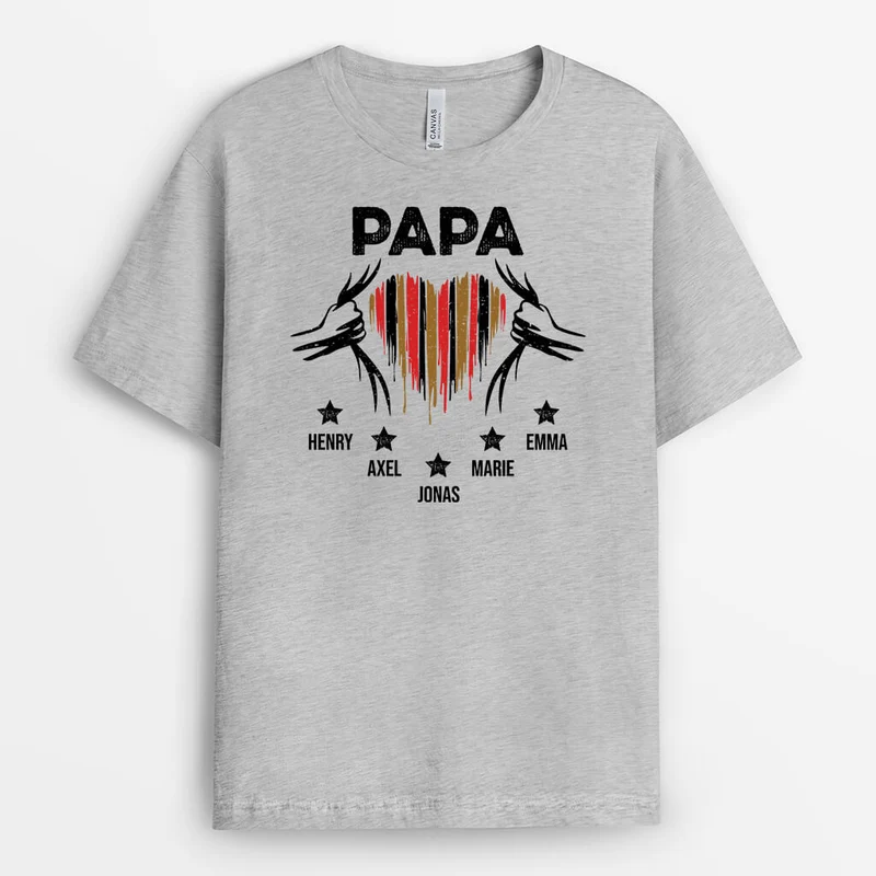 Das Herz Papa - Personalisiertes Geschenk | T-shirt für Papas