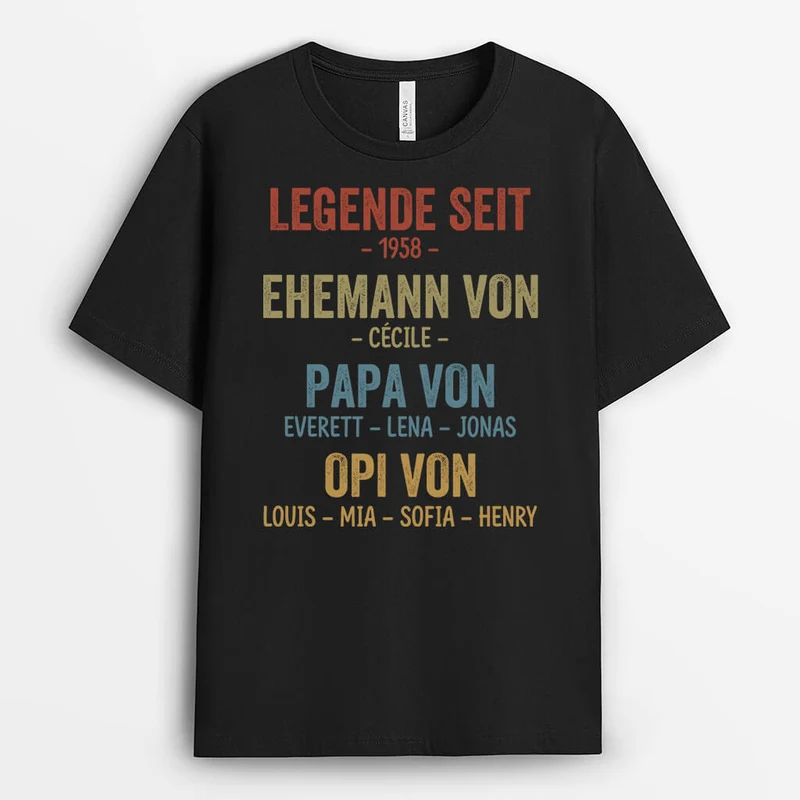 Legende Seit Ehemann Papa Opa Von - Personalisiertes Geschenk | T-Shirt für Herren