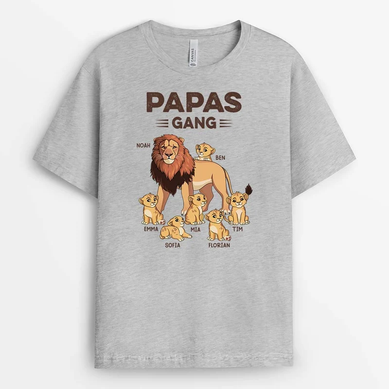 Papas/Opas Löwenbande - Personalisiertes Geschenk | T-shirt für Herren