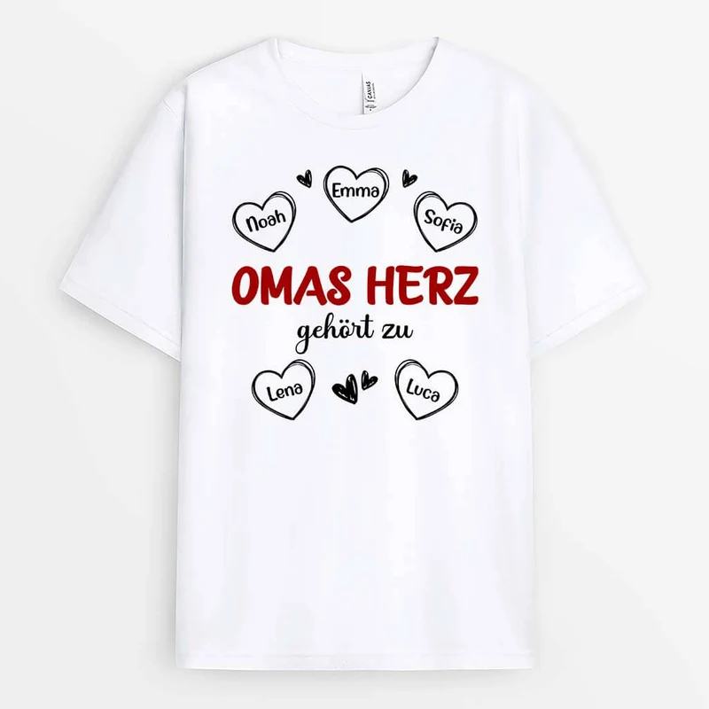 Das Herz Dieses Opas Gehört Zu - Personalisiertes Geschenk | T-shirt für Opas