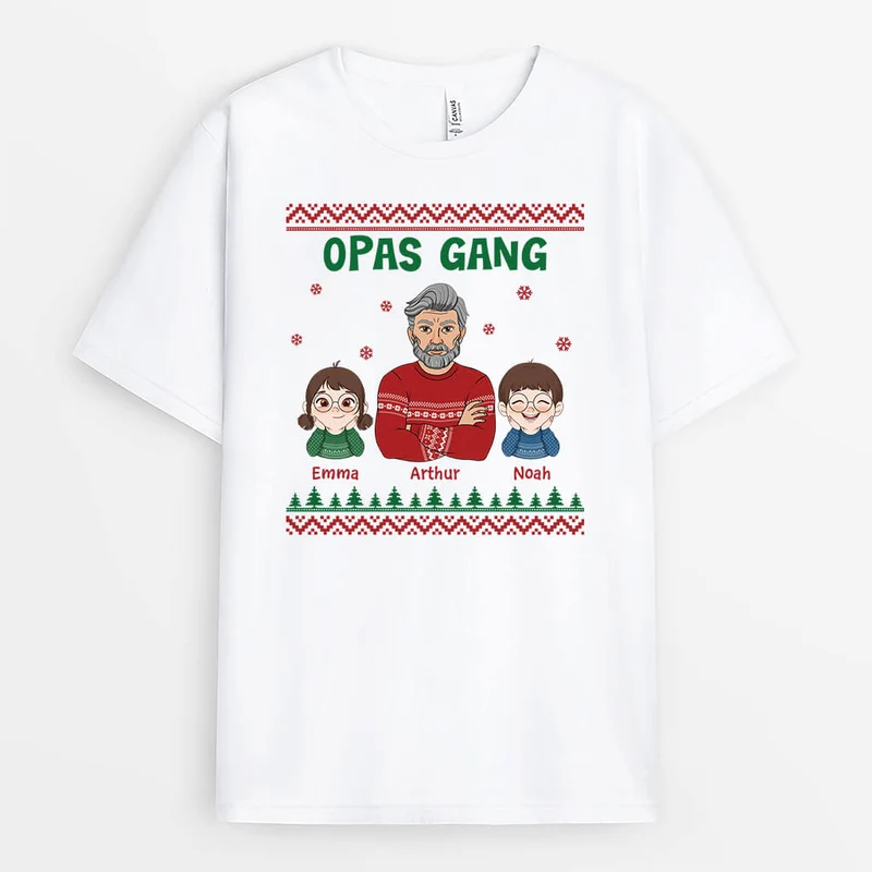 Opas/Papas Bande - Personalisiertes Geschenk | T-Shirt für Männer zu Weihnachten