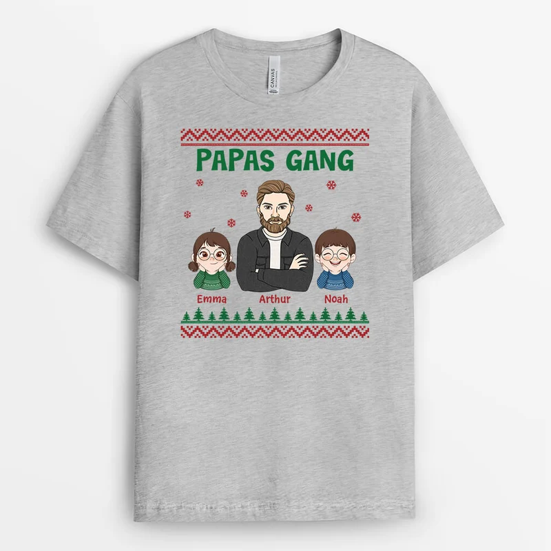 Opas/Papas Bande - Personalisiertes Geschenk | T-Shirt für Männer zu Weihnachten